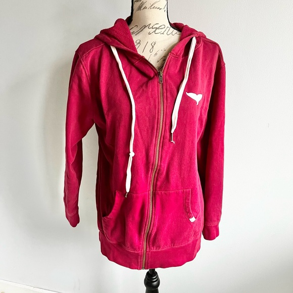 Sand Cloud Tops - 100% Organic Cotton Sandcloud Red Zippered Hoodie Jacket size large